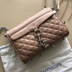 Rebecca Minkoff blush quilted mini MAC bag
